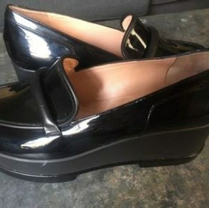 Black leather robert clergerie platforms